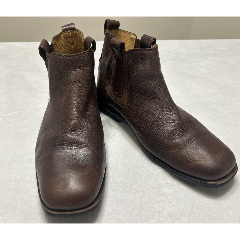 Amazonas Mens Boots Size 10 Brown Leather Anatomic Gel Slip On Chelsea Chukka